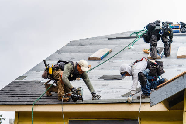 Professional Gutter Installation technician working in Marshall, WI
